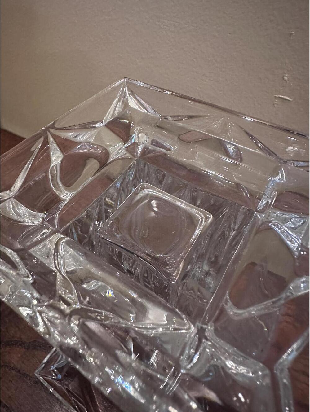 Vintage PartyLite P7374 Quad Prism Crystal  Pedestal Candleholder 7” - Picture 5 of 6